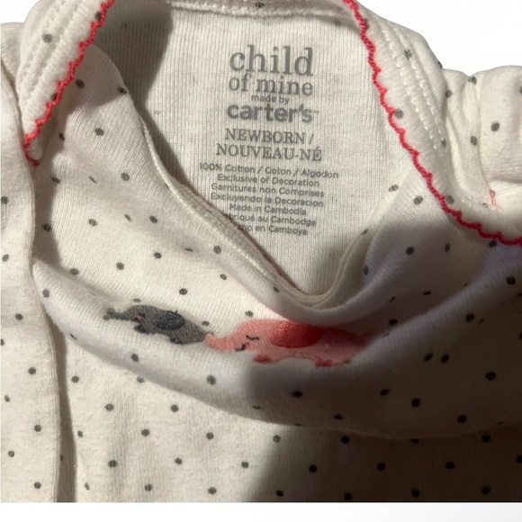 Carter's girl onesies- Pink, Cream, and Gray - Picture 9 of 10